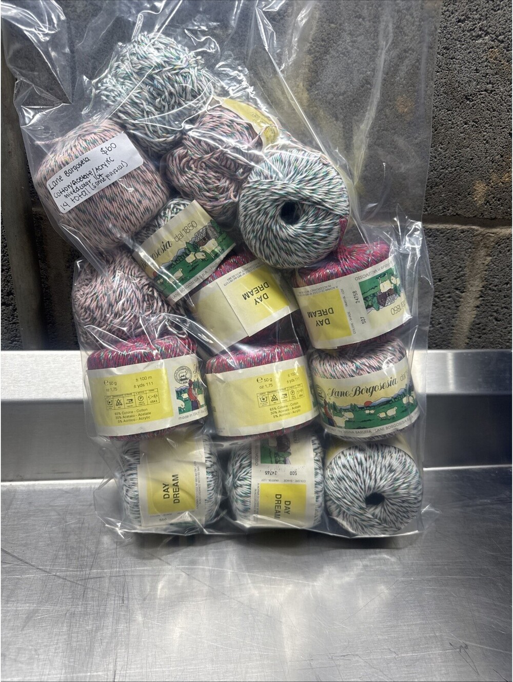 lane borgosesia Day Dream Yarn Mixed Multicolor 14 Skein Lot